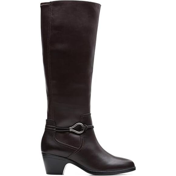 NWT Clarks Women’s Emily 2 Sky Knee High Boot Dark Brown Size 8.5 - Picture 2 of 7